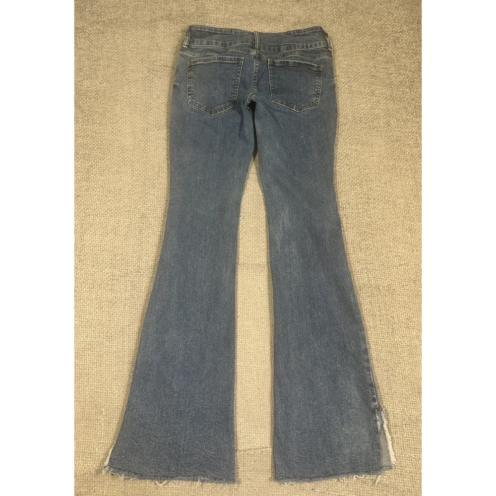 Pacsun Jeans Womens 25 28x32 Blue Low Rise Boot Stretch Frayed Hem Festival - Picture 2 of 12
